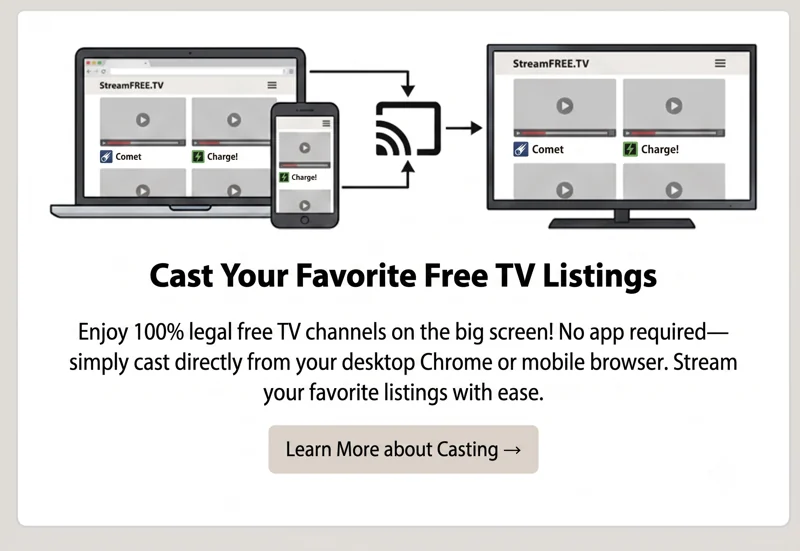 Cast Free TV Listings to Your Big Screen